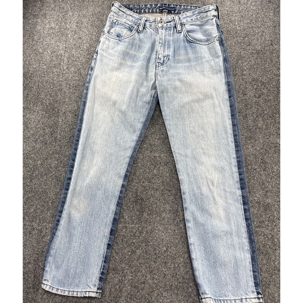Levis Made Crafted Womens Two Tone Side Stripe Straight Leg Jeans 26 Cotton Blue